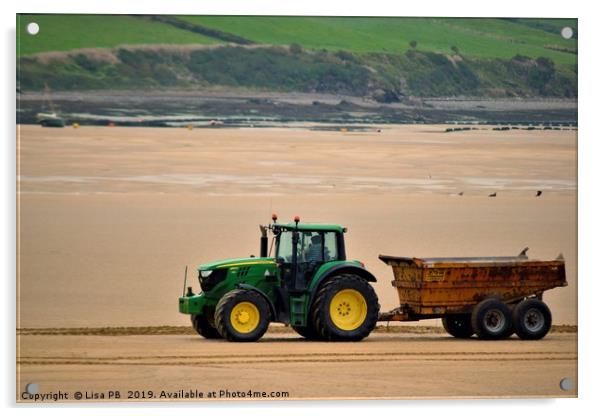 Beach Tractor Acrylic by Lisa PB