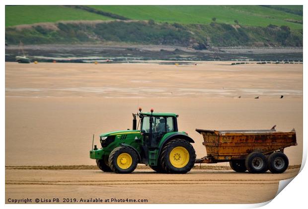 Beach Tractor Print by Lisa PB