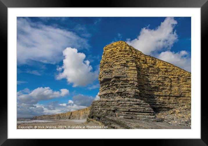 Nash Point Cliffs Glamorgan Heritage Coast Framed Mounted Print by Nick Jenkins