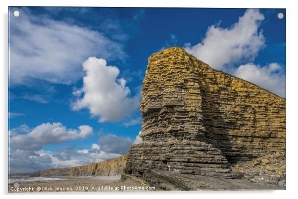 Nash Point Cliffs Glamorgan Heritage Coast Acrylic by Nick Jenkins
