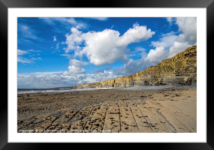 The Cliffs at Nash Point Glamorgan Heritage Coast Framed Mounted Print by Nick Jenkins