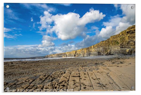 The Cliffs at Nash Point Glamorgan Heritage Coast Acrylic by Nick Jenkins