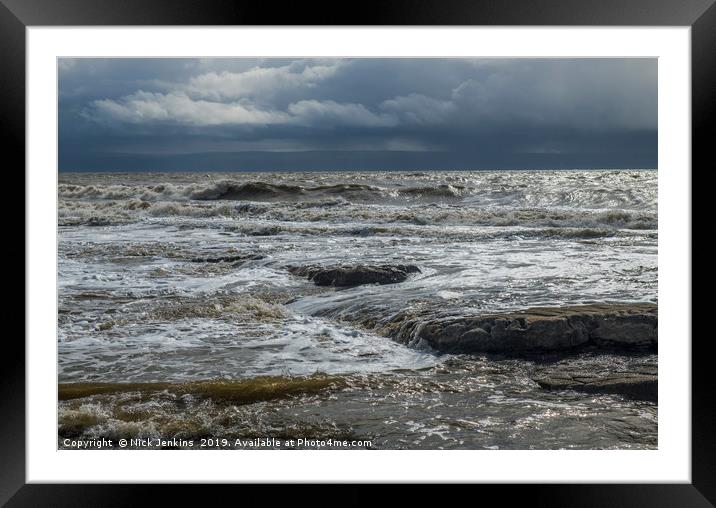 Incoming Tide Nash Point Glamorgan Heritage Coast Framed Mounted Print by Nick Jenkins
