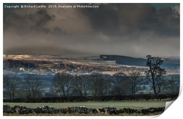 Wintry Barningham, Teesdale Print by Richard Laidler