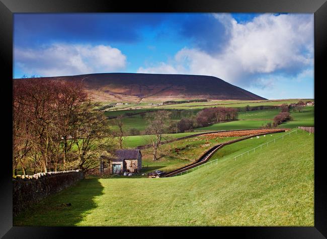 Shadows over Pendle Hill Framed Print by David McCulloch
