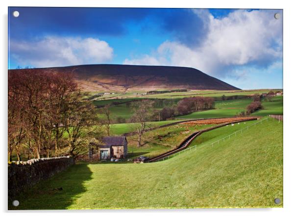 Shadows over Pendle Hill Acrylic by David McCulloch