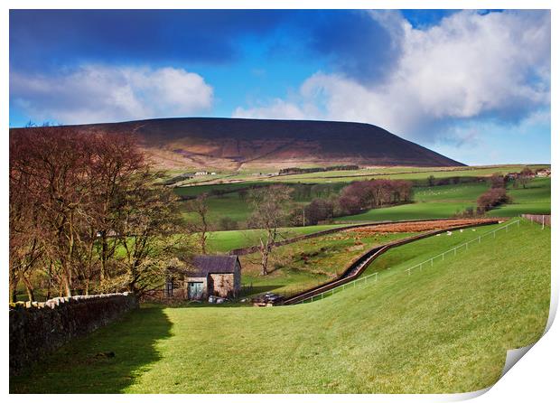 Shadows over Pendle Hill Print by David McCulloch