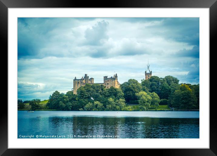 St. Michael's Church and Linlithgow Palace, Lonlit Framed Mounted Print by Malgorzata Larys