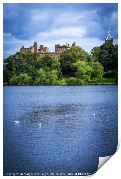 St. Michael's Church and Linlithgow Palace in Linl Print by Malgorzata Larys