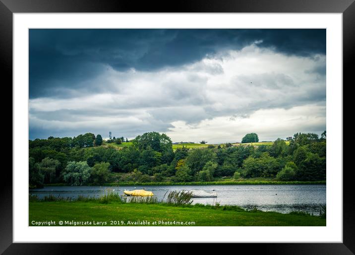 Panorama of Linlithgow Loch in Linlithgow, Scotlan Framed Mounted Print by Malgorzata Larys
