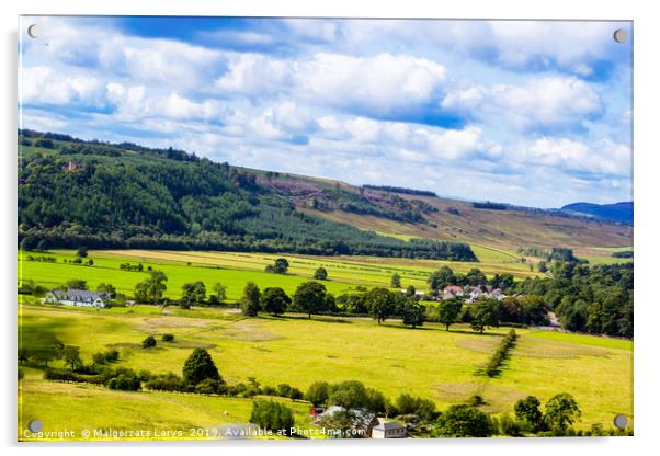 Beautiful hills and fields of Scotland Acrylic by Malgorzata Larys