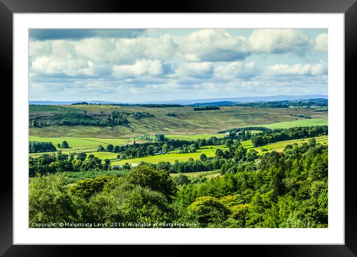 Beautiful hills and fields of Scotland Framed Mounted Print by Malgorzata Larys