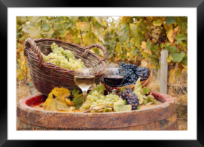 red and white wine autumn season Framed Mounted Print by goce risteski