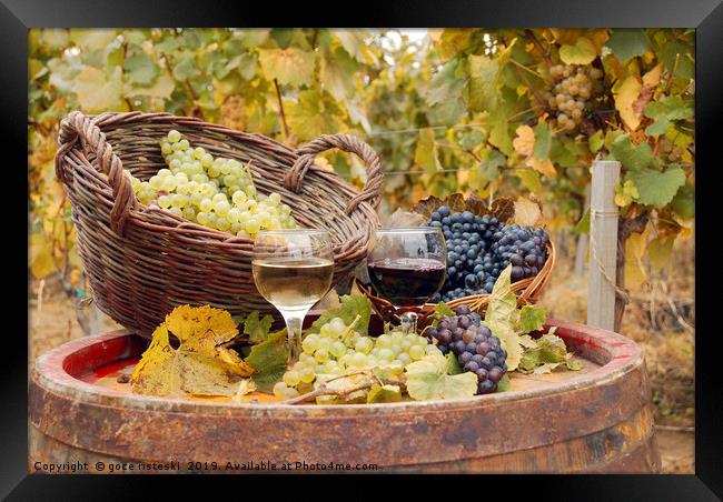 red and white wine autumn season Framed Print by goce risteski