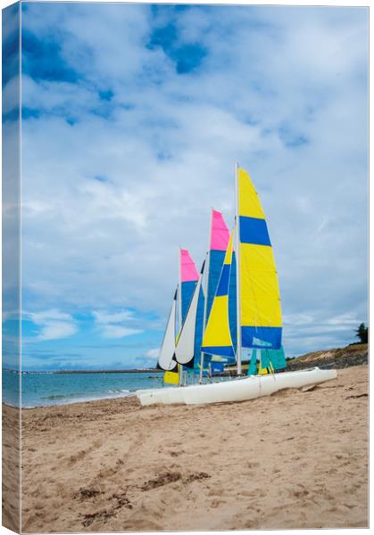sailing boats on the beach Canvas Print by youri Mahieu