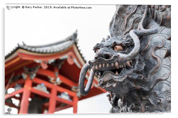 Dragon statue in front of the kiyomizu-dera temple Acrylic by Gary Parker