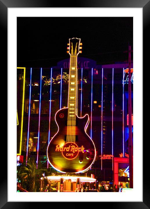 Hard Rock Cafe Las Vegas America Framed Mounted Print by Andy Evans Photos