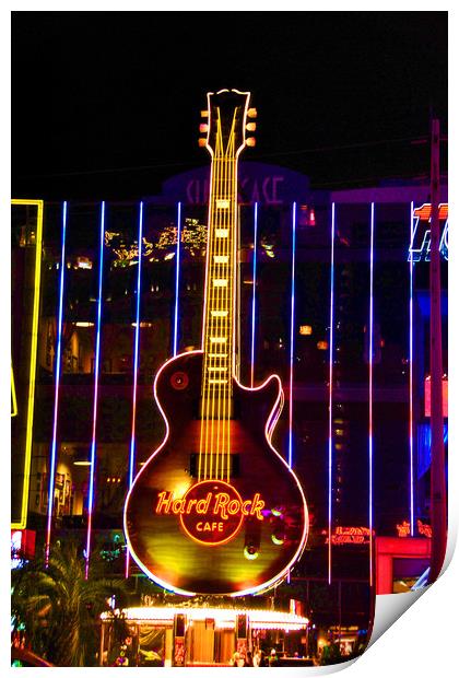 Hard Rock Cafe Las Vegas America Print by Andy Evans Photos
