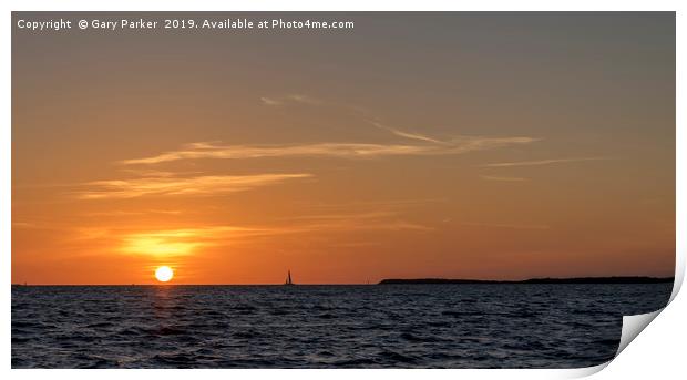 Beautiful sunset in Key Largo, Florida keys, USA.	 Print by Gary Parker