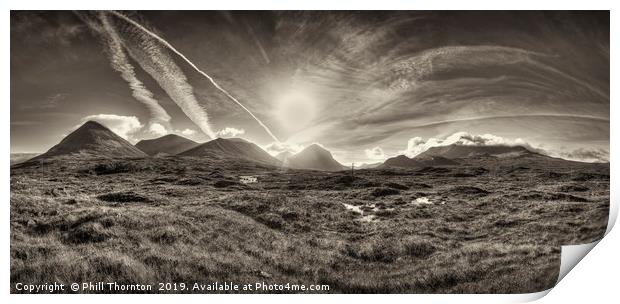 The Red and Black Cuillins Print by Phill Thornton