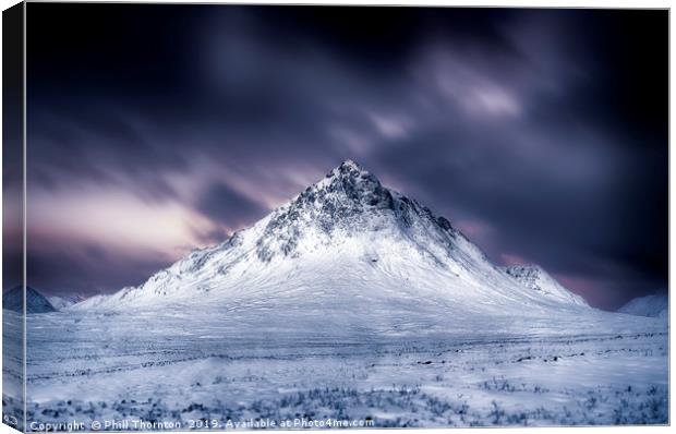 Stob Dearg No.3 toned Black & White version Canvas Print by Phill Thornton