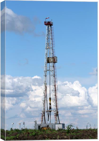 land oil drilling rig heavy industry Canvas Print by goce risteski
