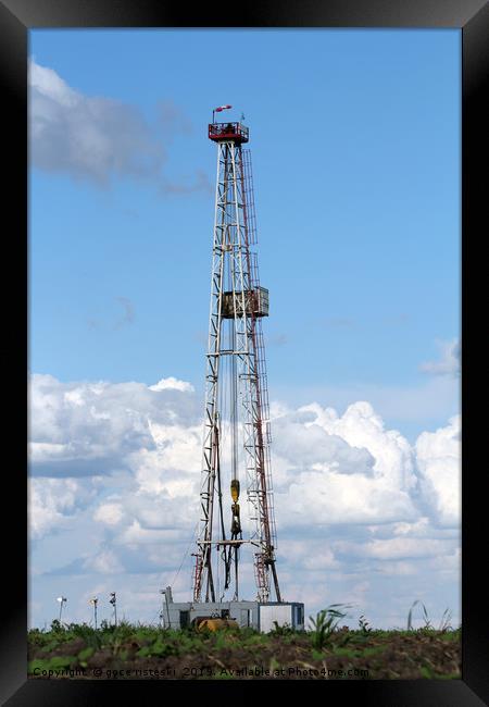 land oil drilling rig heavy industry Framed Print by goce risteski