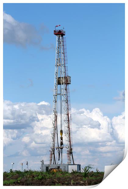 land oil drilling rig heavy industry Print by goce risteski