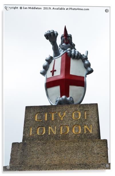 City of London Dragon Boundary Mark at London Brid Acrylic by Ian Middleton