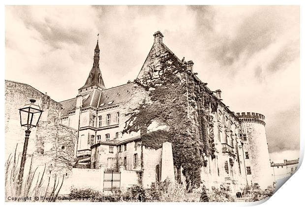 Moody Medieval Chateau Print by Trevor Camp
