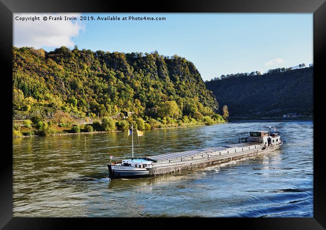 Rhine boat on its way to the Loreley Rock. Framed Print by Frank Irwin