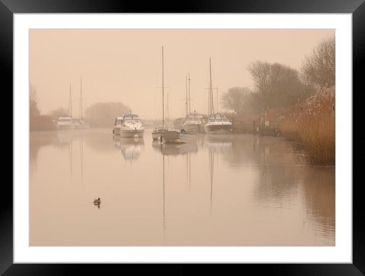 Wareham Quay Mist Framed Mounted Print by David Neighbour