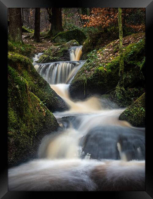 Series of small waterfalls on the river Framed Print by George Robertson