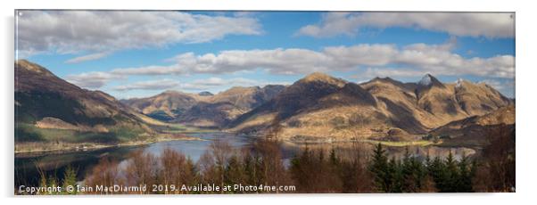 Loch Duich and the Five Sisters of Kintail Acrylic by Iain MacDiarmid