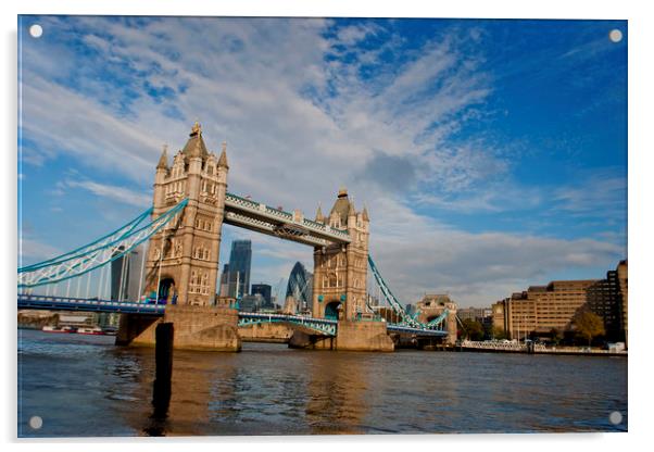 Tower Bridge River Thames London England Acrylic by Andy Evans Photos