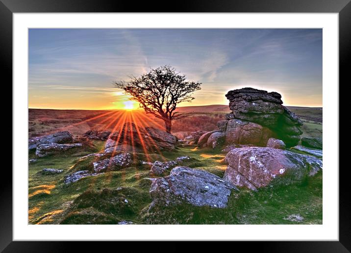 Emsworthy Rocks Sunset Framed Mounted Print by austin APPLEBY