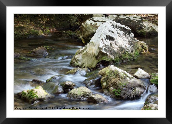 rocks and creek water spring season Framed Mounted Print by goce risteski