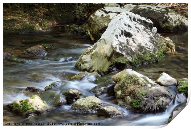 rocks and creek water spring season Print by goce risteski