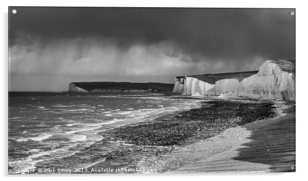 Storm Clouds Over Seven Sisters Acrylic by mark Smith