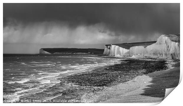 Storm Clouds Over Seven Sisters Print by mark Smith