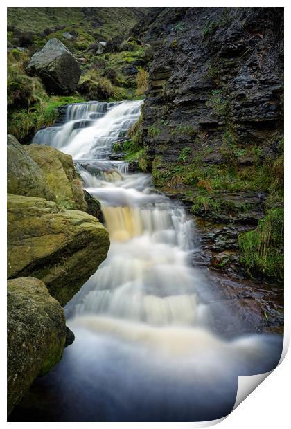 Grindsbrook Clough Waterfalls                      Print by Darren Galpin