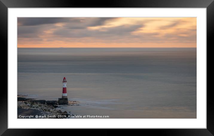 Sunrise Beachy Head Lighthouse Framed Mounted Print by mark Smith
