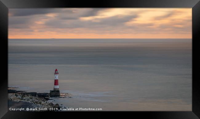 Sunrise Beachy Head Lighthouse Framed Print by mark Smith