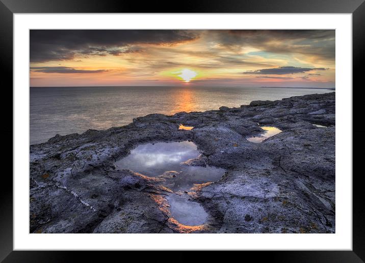Sunset at Witches Point. Framed Mounted Print by Leighton Collins