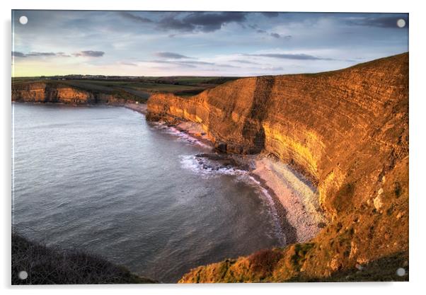 Dusk at Dunraven bay Acrylic by Leighton Collins