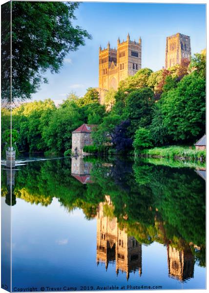 Reflections of Durham Cathedral Canvas Print by Trevor Camp