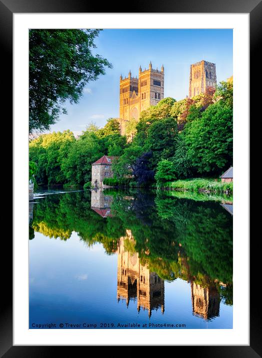 Reflections of Durham Cathedral Framed Mounted Print by Trevor Camp