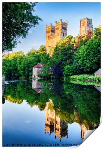 Reflections of Durham Cathedral Print by Trevor Camp