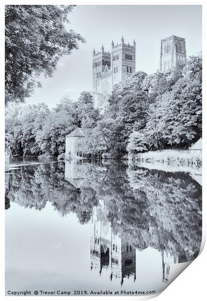 Tranquil Reflections of Durham Cathedral Print by Trevor Camp
