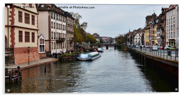 Strasbourg, France on River Rhine. Acrylic by Frank Irwin